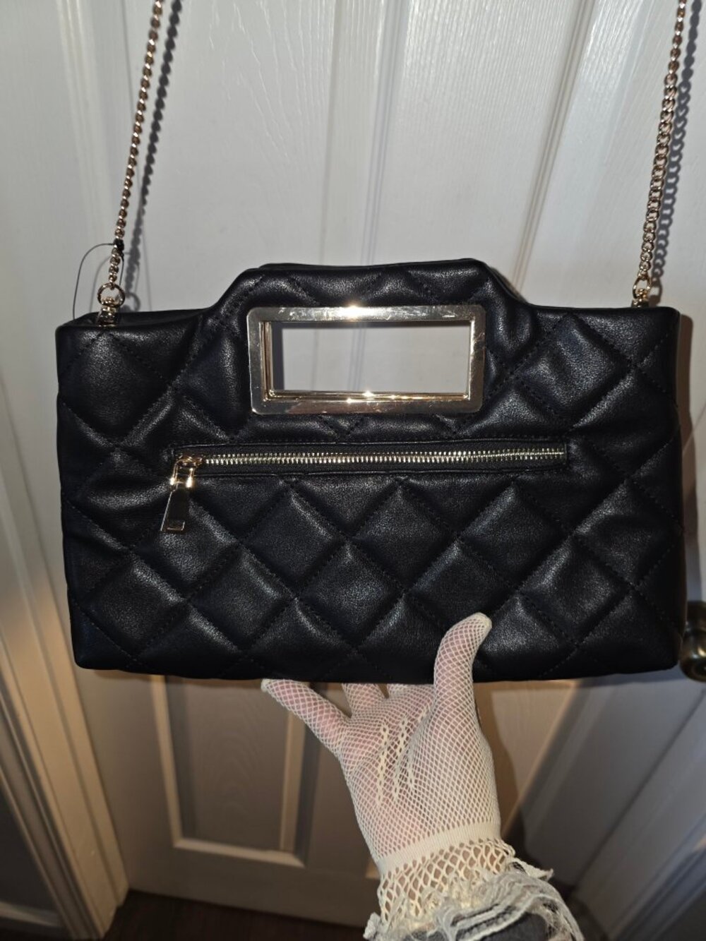INC International Concepts Black Quilted Chain Strap Purse — NWT